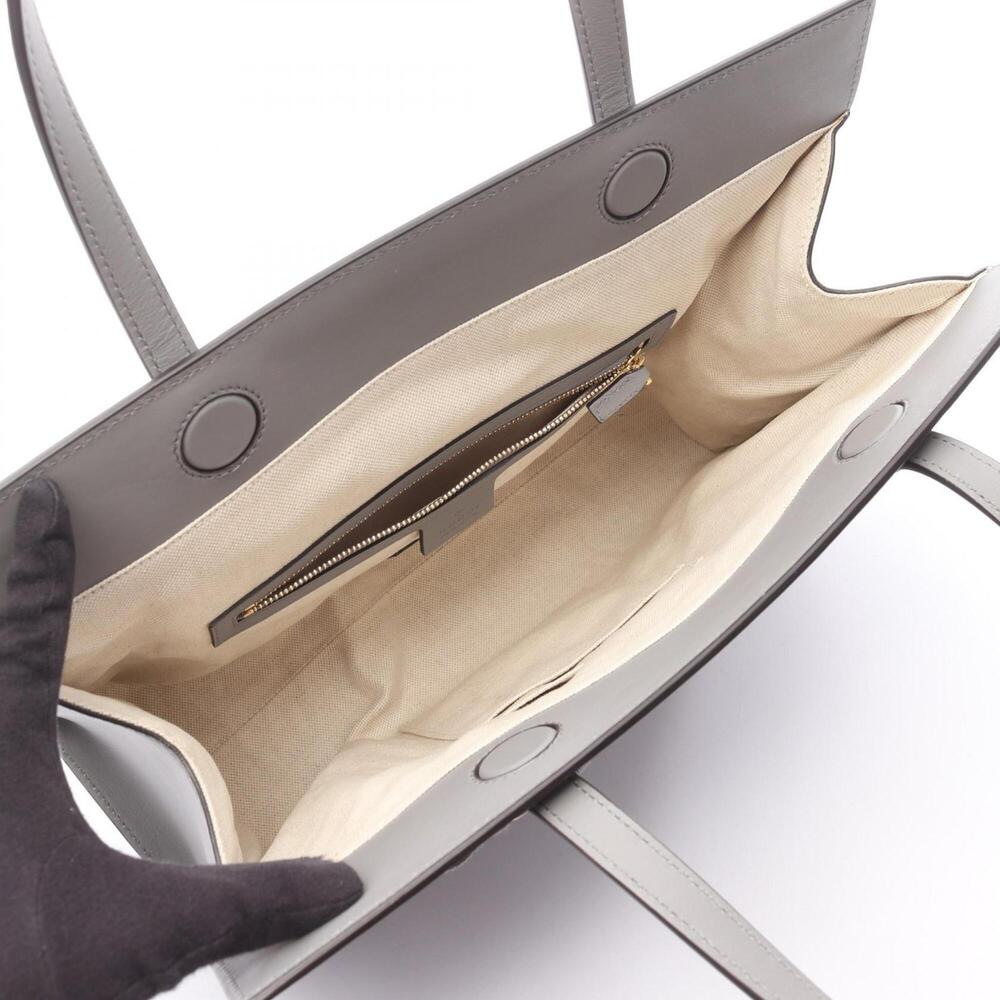 GUCCI Authentic Gray Leather Tote Bag - Picture 3 of 9